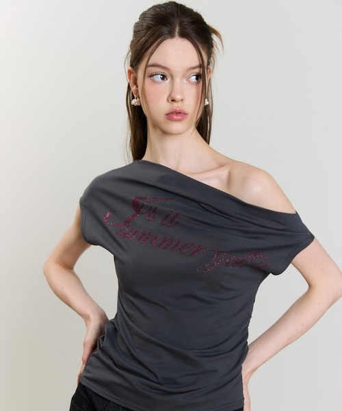 tシャツ SM GLITTER OFFSHOULDER TEE レディース