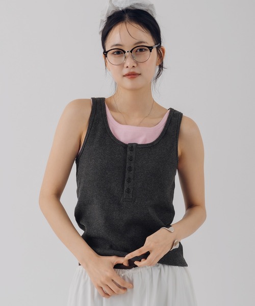 MUHET（ミュエータ） タンクトップ ノースリーブ layered like tank