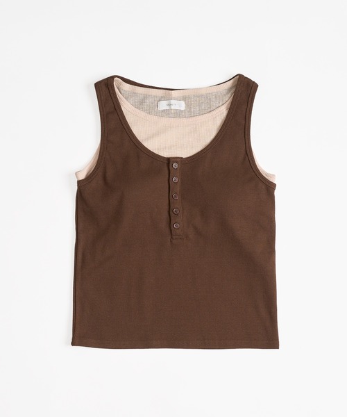 MUHET タンクトップ ノースリーブ layered like tank top with