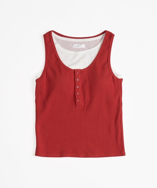 MUHET タンクトップ ノースリーブ layered like tank top with
