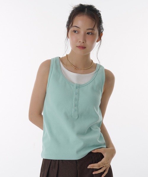 MAITO 半袖　ノースリーブ　トップス　2枚組 MUHET タンクトップ ノースリーブ layered like tank top with