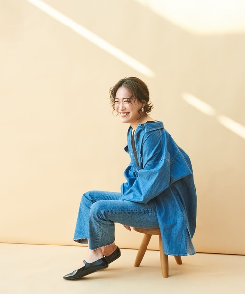 「A part by」 加工デニムパンツ MEDIUM ブルー レディース