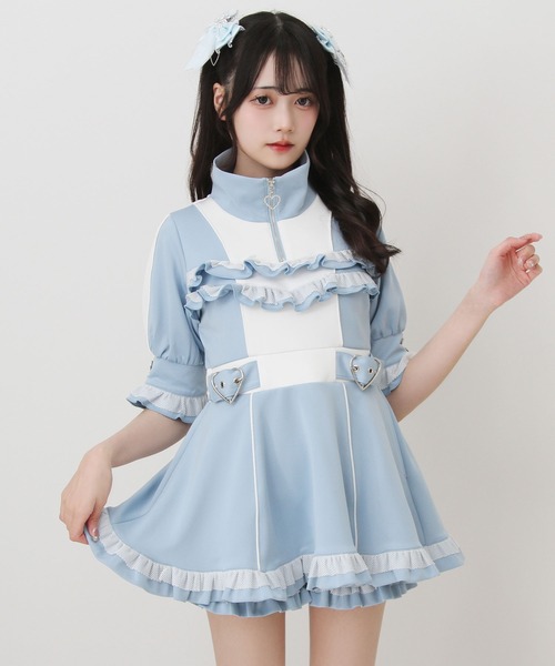 DearMyLove セットアップ 夏 フリルたっぷりジャージセットアップ