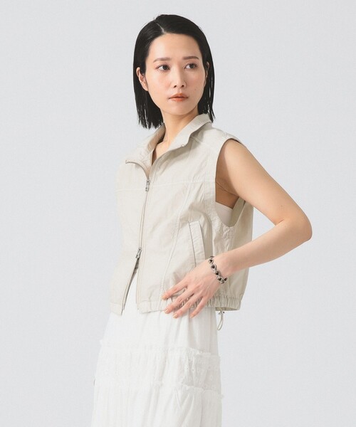 ベスト ジレ スタンドカラー ジップ ベスト「手洗い可」 レディース