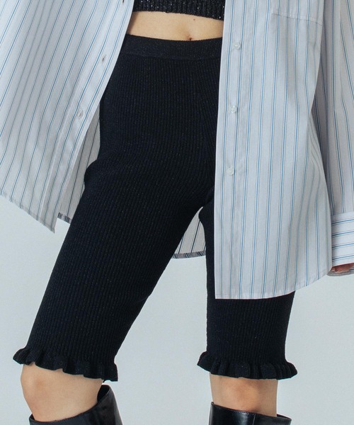 ROSE BUD（ローズバッド） パンツ (CREOLME)LAME KNIT HALF PANTS