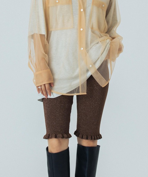 ROSE BUD（ローズバッド） パンツ (CREOLME)LAME KNIT HALF PANTS