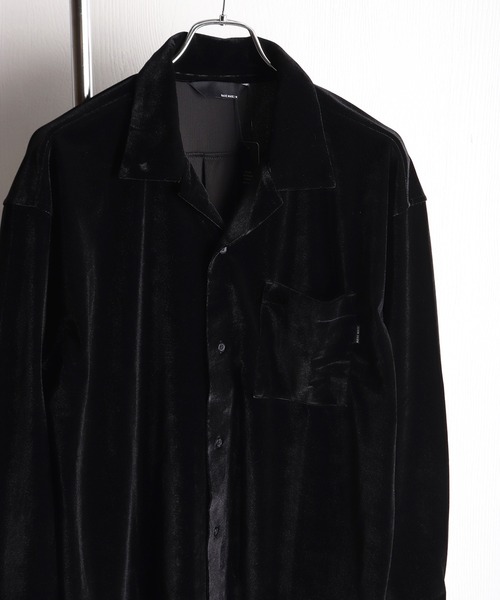 美品foufou ベロア　ブラウス　ジャケット　ベルベット 長袖シャツ ≪通常販売≫track candy velour jacket（トラックキャンディーベロア