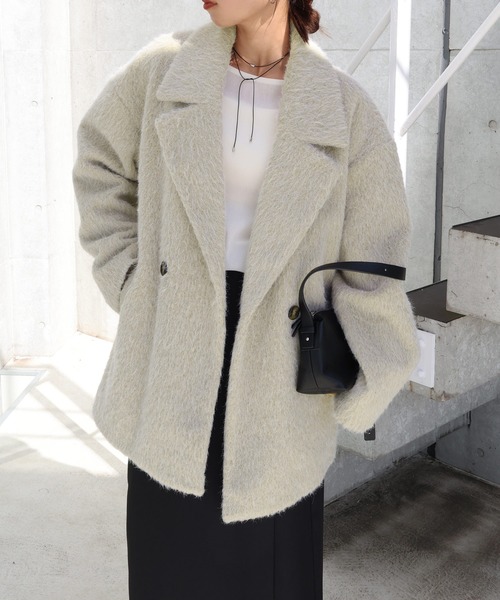 andme（アンドミー） コート チェスターコート シャギー起毛ビック
