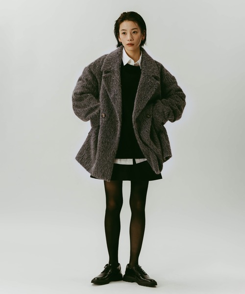 andme（アンドミー） コート チェスターコート シャギー起毛ビック