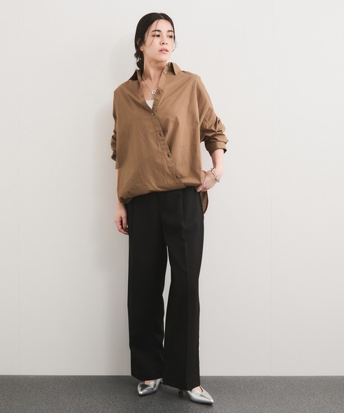 LE CERCLE par rope' ブラウス シャツ 製品染めカシュクールシャツ