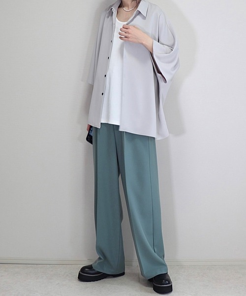 「Loose/ルース」 半袖シャツ L ライトグレー メンズ_画像3