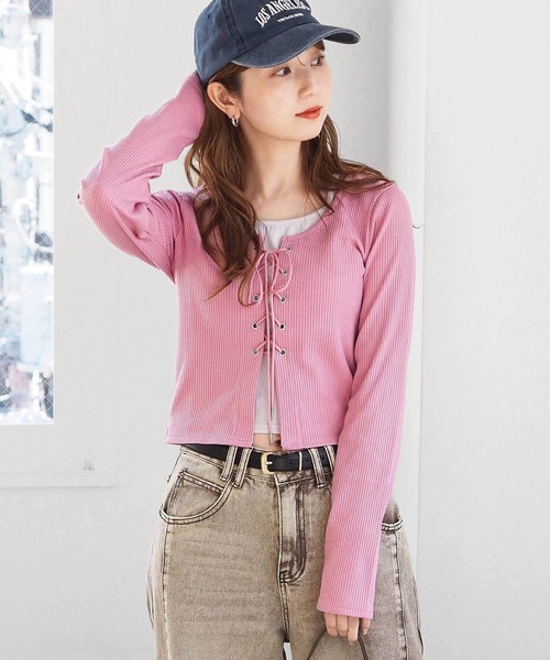 tiptop（ティップトップ） tシャツ レースアップレイヤード長袖プル