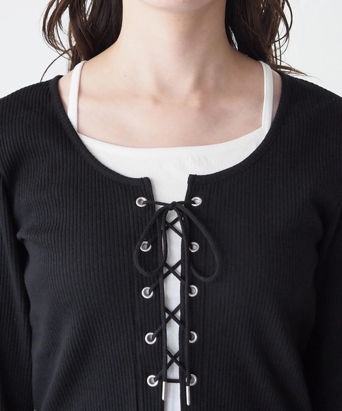tiptop（ティップトップ） tシャツ レースアップレイヤード長袖プル