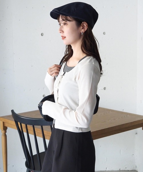 tiptop（ティップトップ） tシャツ レースアップレイヤード長袖プル