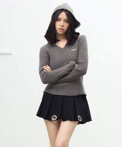 クレージュ フード付き ニットセーター ACLENT（アクレント） ニット セーター コンパクトフードニット