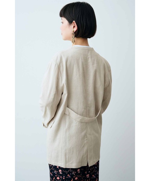 「MEDE19F」 ノーカラージャケット MEDIUM グレイッシュベージュ レディース_画像6