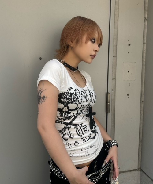 「XU」 半袖Tシャツ ONE SIZE ホワイト レディース_画像5