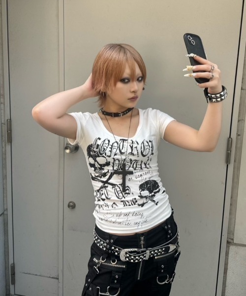 「XU」 半袖Tシャツ ONE SIZE ホワイト レディース_画像6