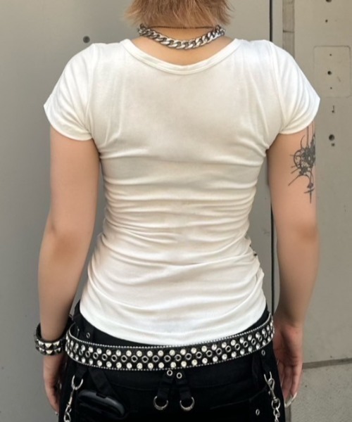「XU」 半袖Tシャツ ONE SIZE ホワイト レディース_画像9