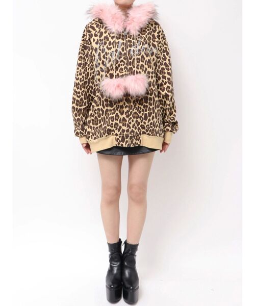 ジェイダGYDA×GALFYbijoulogo leopard BIG パーカー GALFY（ガルフィー） パーカー GYDA×GALFY bijou logo leopard BIG