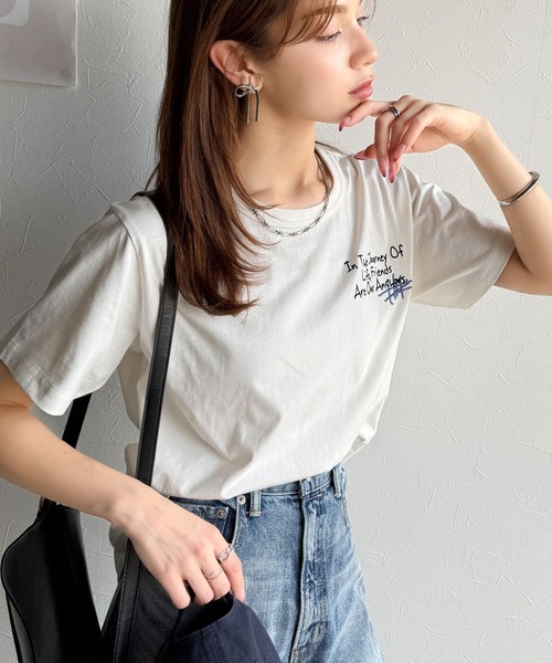 [classicalelf] короткий рукав футболка LARGE белый женский 