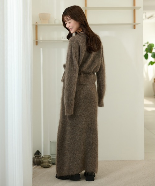 モヘアローゲージハンドニット&amp;ラインロングスカート スカート mohair mermaid long knit skirt /モヘアマーメイドロング