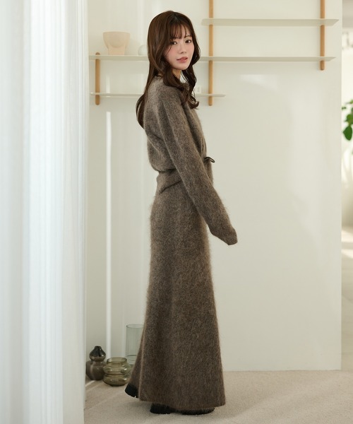 スカート mohair mermaid long knit skirt /モヘアマーメイドロング