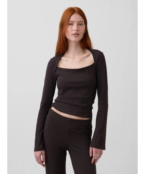 GAP（ギャップ） tシャツ モダンリブ エンベロープネック トップス