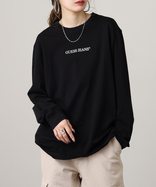 tシャツ GUESS JEANS GJ LS CN REG EMBRO TEE ゲス刺繍ロゴ 長袖T 