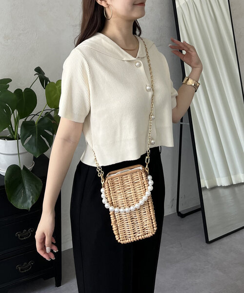 「prose verse」 半袖ニット MEDIUM ブラック レディース_画像6