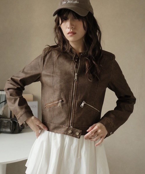 ULYSSES レザージャケット ライダース ノーカラーライダースジャケット