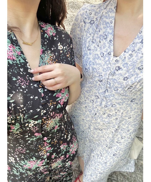 「LILY BROWN」 半袖ワンピース 0 グリーン レディース_画像3