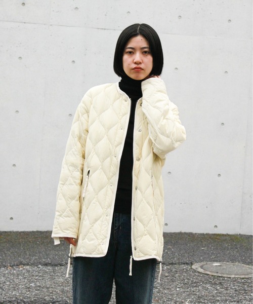 【TAION/タイオン】オフホワイト　M サイズ クルーネックダウンジャケット シティ クルーネック ダウンジャケット – TAIONインナーダウン公式
