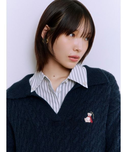 LILY BROWN（リリーブラウン） ワンピース Lily Bearケーブルニット