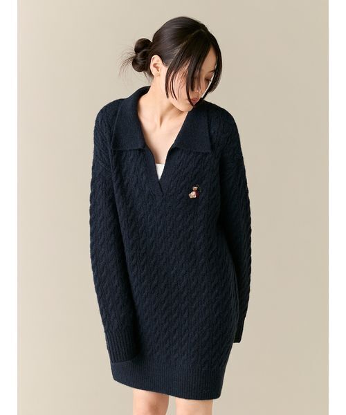 LILY BROWN（リリーブラウン） ワンピース Lily Bearケーブルニット