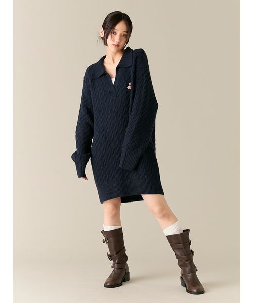 LILY BROWN（リリーブラウン） ワンピース Lily Bearケーブルニット