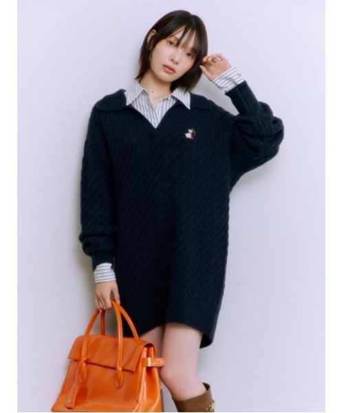 LILY BROWN（リリーブラウン） ワンピース Lily Bearケーブルニット