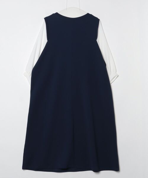 「FREE PEOPLE」 長袖ワンピース 4L ネイビー レディース_画像2