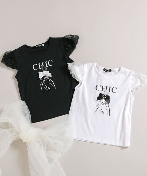 「BeBe」 「KIDS」半袖カットソー 120 ホワイト キッズ_画像5