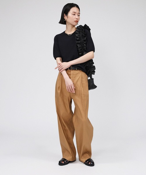 「BABYLONE」 半袖ニット フリー ホワイト レディース_画像3