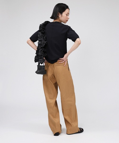 「BABYLONE」 半袖ニット フリー ホワイト レディース_画像4