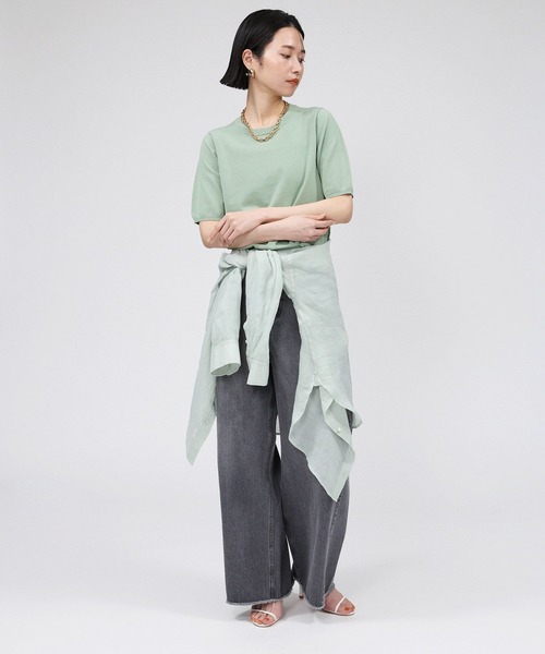 「BABYLONE」 半袖ニット フリー ホワイト レディース_画像5