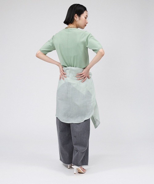 「BABYLONE」 半袖ニット フリー ホワイト レディース_画像6