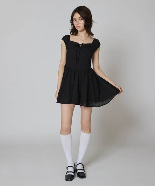 「ACLENT」 ノースリーブワンピース MEDIUM イエロー レディース_画像4