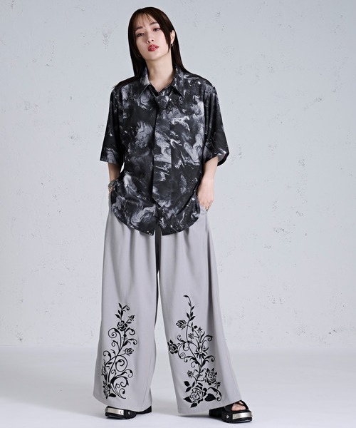 「Ellno Loset」 7分袖シャツ SMALL パープル系その他 メンズ_画像3