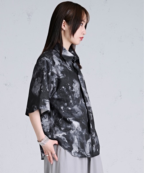 「Ellno Loset」 7分袖シャツ SMALL パープル系その他 メンズ_画像5