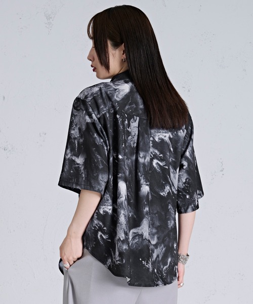 「Ellno Loset」 7分袖シャツ SMALL パープル系その他 メンズ_画像6