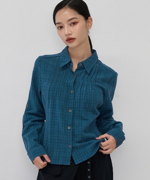 Enewd nina ブラウス シャツ sleeve detail check shirt レディース