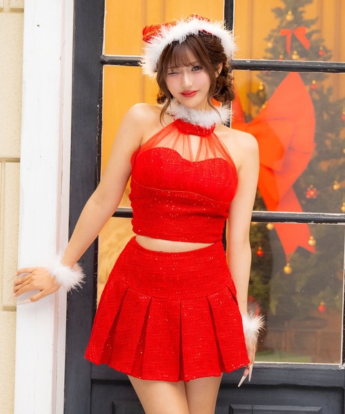 Tika（ティカ） コスプレ サンタ コスプレ セクシー ホルターネック