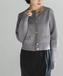 美品noble ダブル編みショートカーデ NOBLE（ノーブル） カーディガン ダブル編みショートカーデ レディース